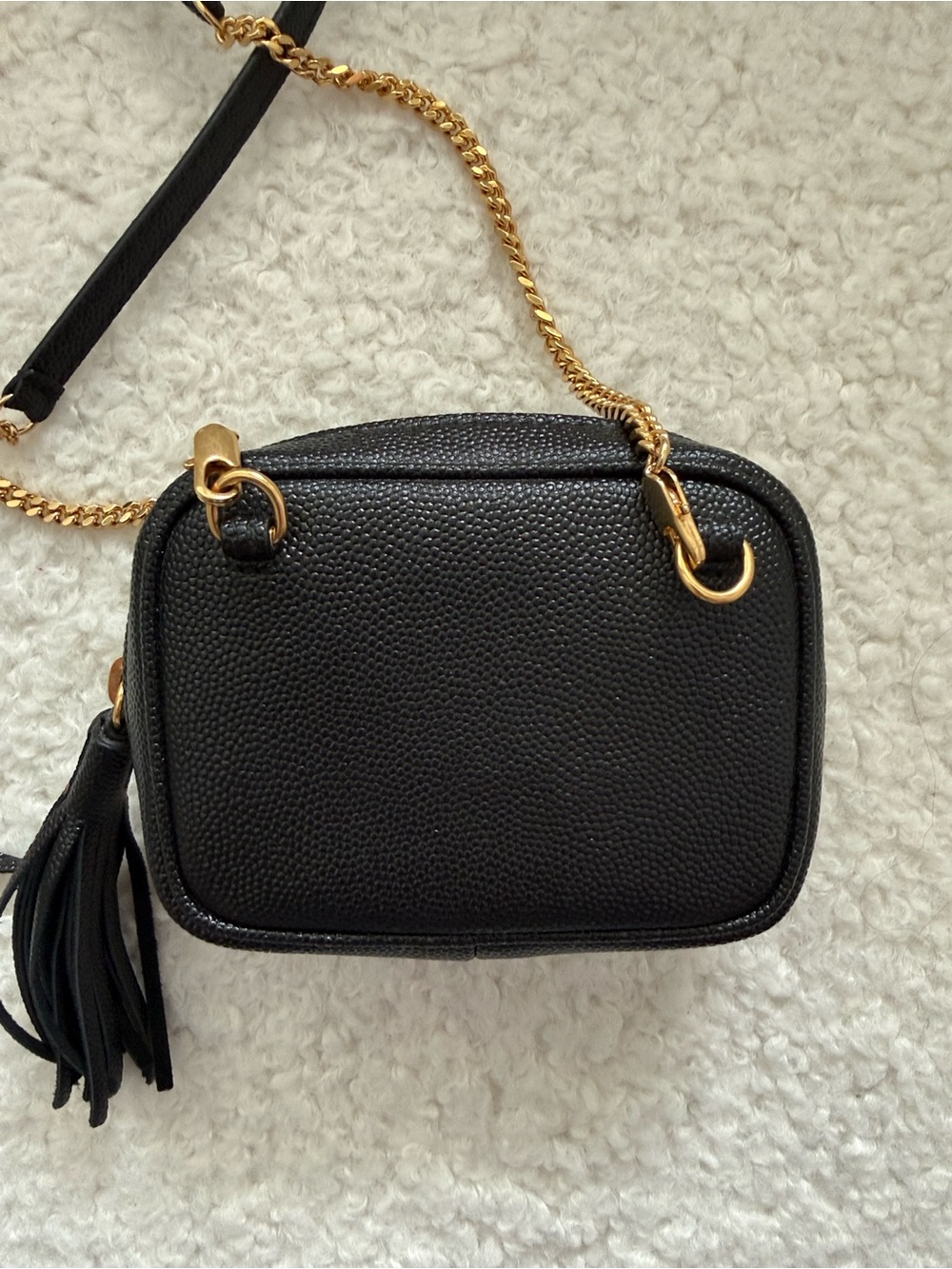 Saint Laurent Black Quilted Crossbody with Gold Chain and Tassel - Picture 4 of 4